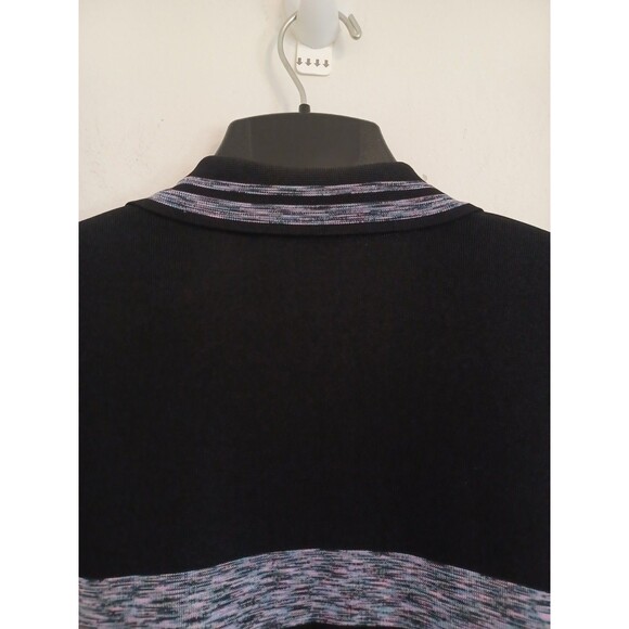 Exclusively Misook Sweater Open Front Cardigan M Church Career Black Purple - Picture 8 of 8
